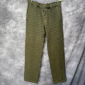 OAS Khaki Ayora Waffle Sweatpants Mens Size L Olive Green Textured Knit Sweden
